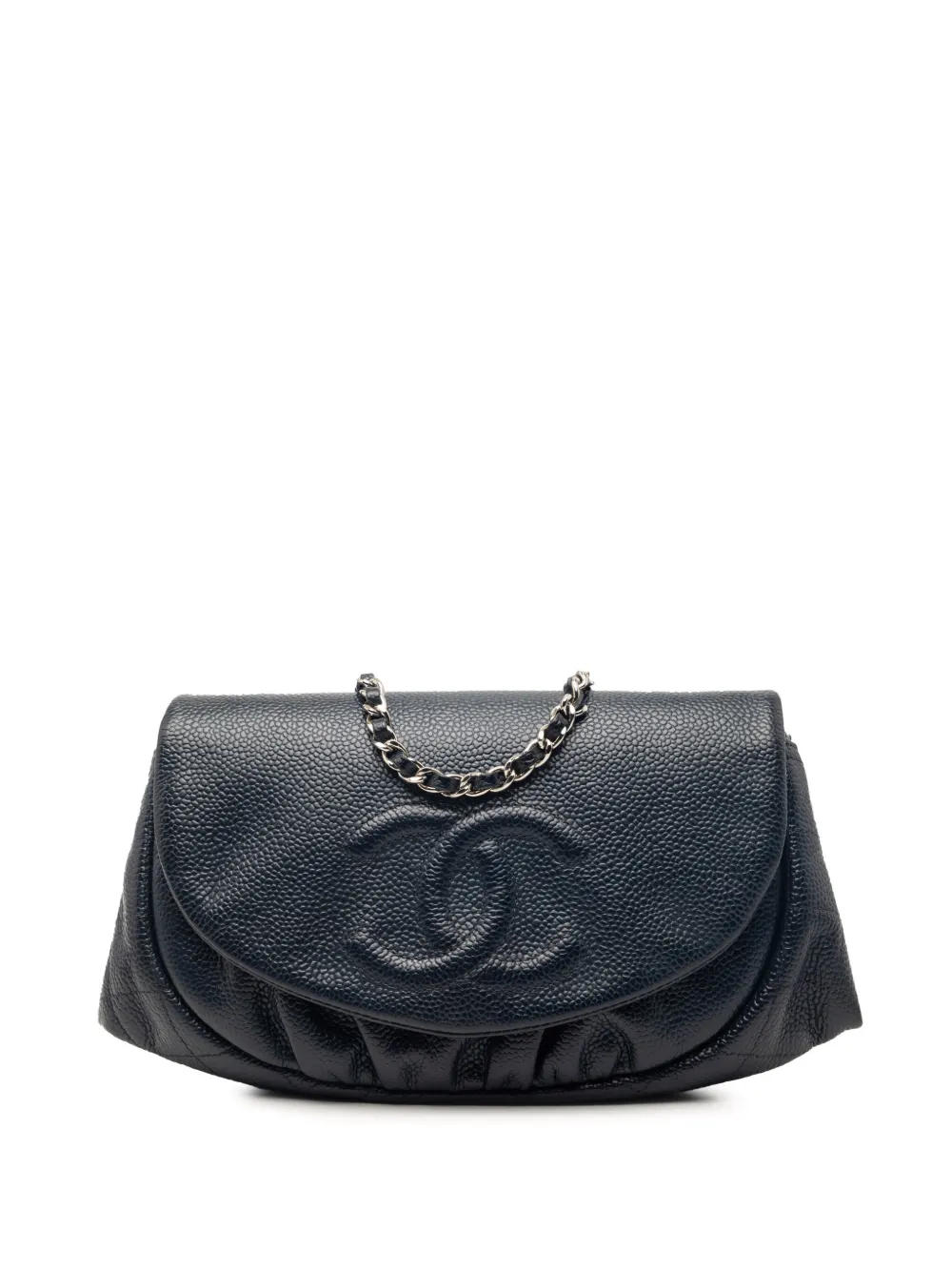 CHANEL Pre-Owned 2011 CC Caviar Half Moon Wallet on Chain crossbody bag - Blu