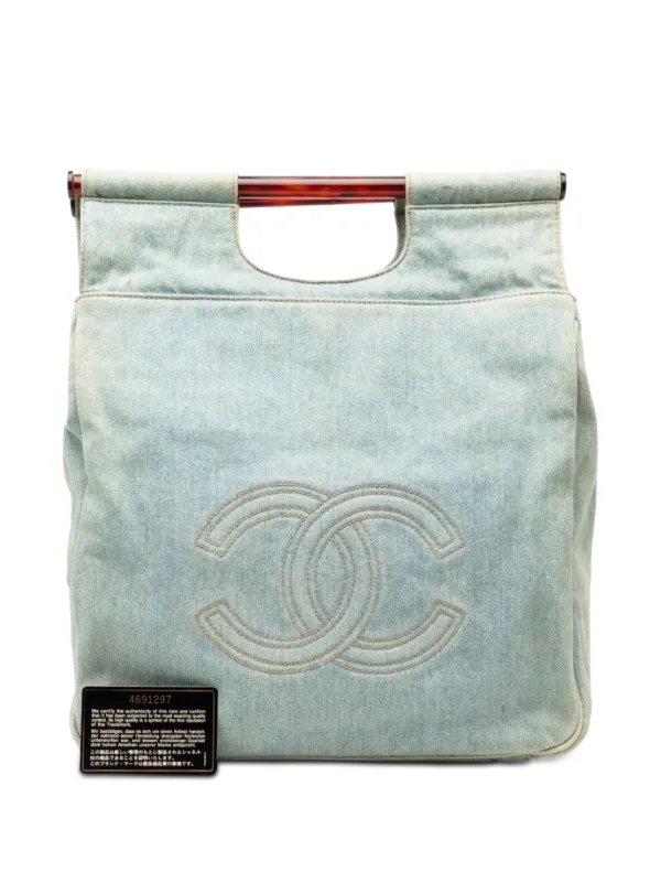 CHANEL Pre-Owned 1996-1997 ココマーク デニム トートバッグ | ブルー