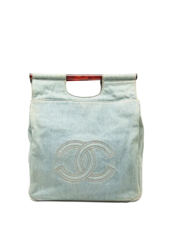 CHANEL Pre-Owned 1996-1997 ココマーク デニム トートバッグ | ブルー