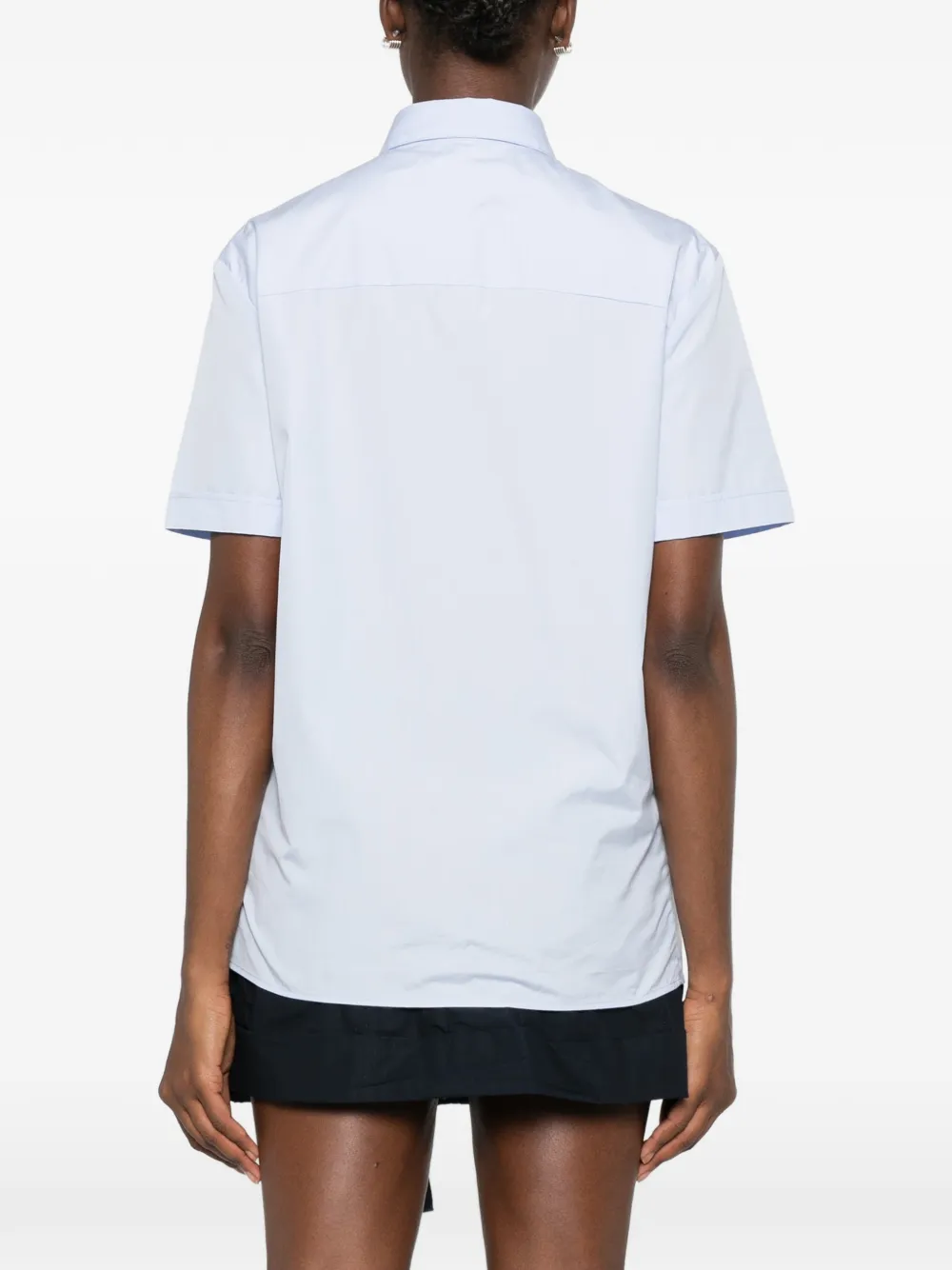 A.P.C. Overhemd met klepzak en korte mouwen Blauw