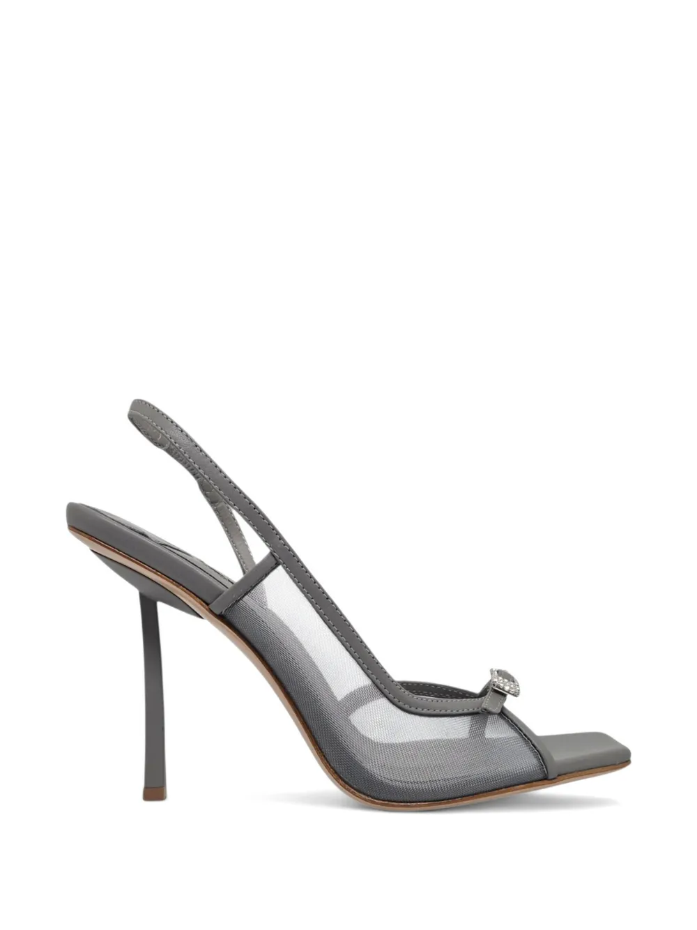 Le Silla Mesh sandalen met kristallen gesp Grijs
