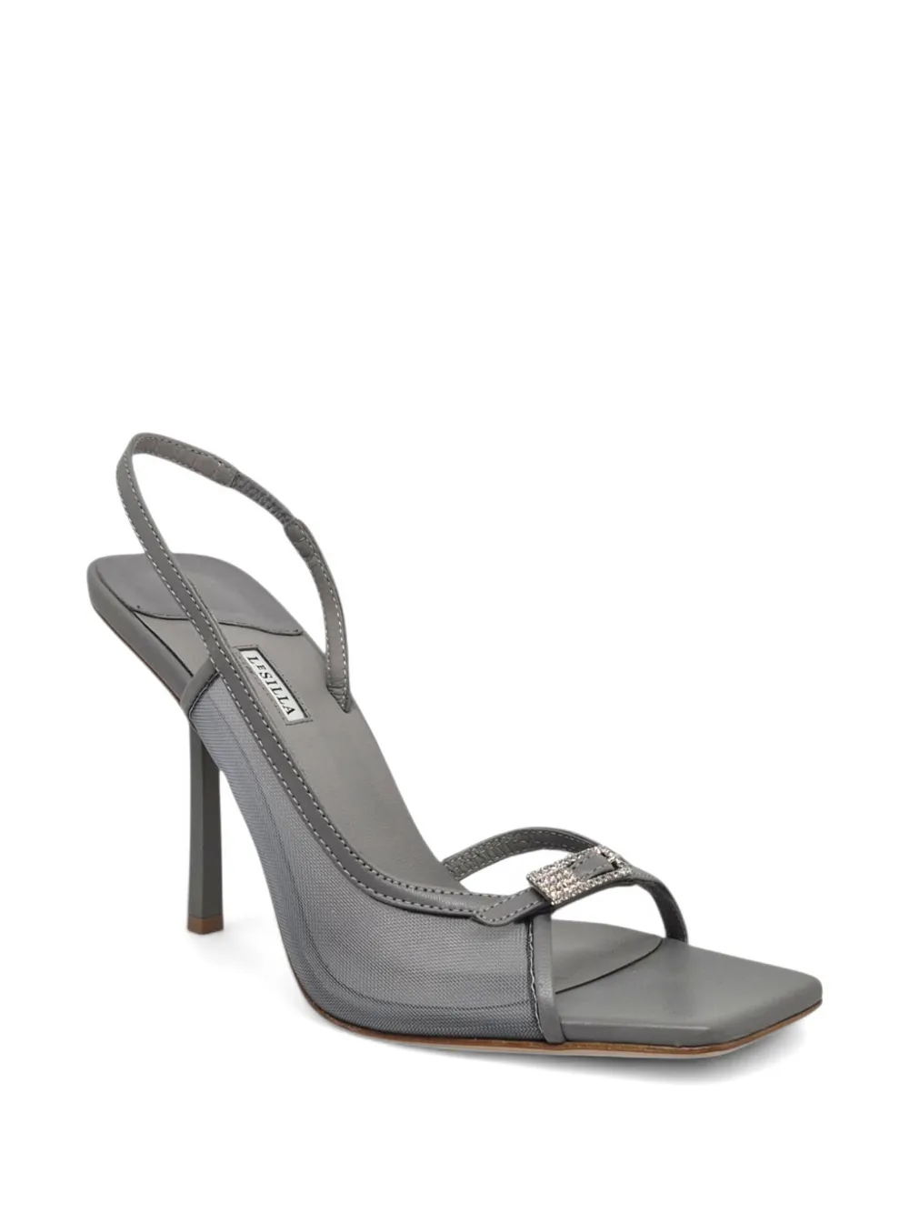 Le Silla Mesh sandalen met kristallen gesp Grijs