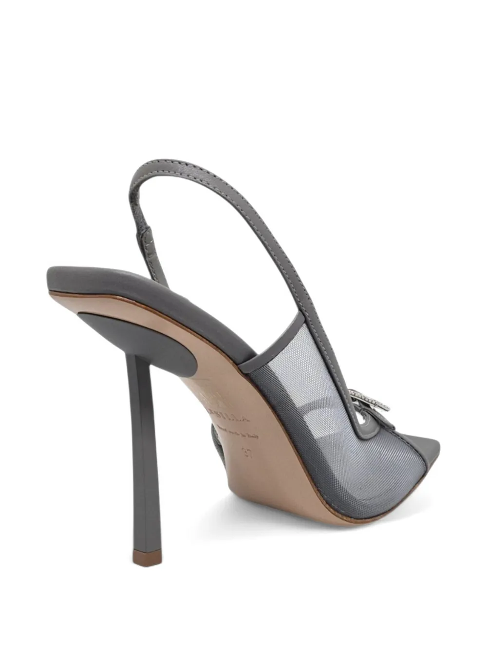 Le Silla Mesh sandalen met kristallen gesp Grijs