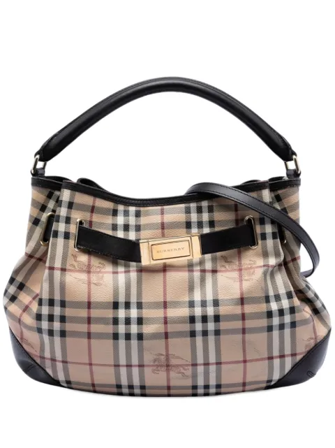 Burberry Pre-Owned 2000-2017 Medium Haymarket Check Coated Canvas Willenmore Hobo satchel
