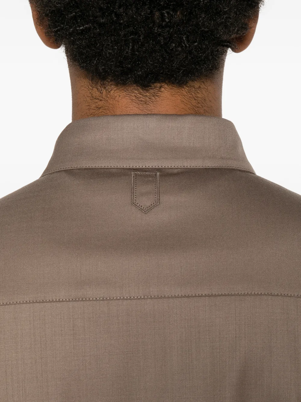 Canali Shirtjack met borstzakken en knopen Bruin