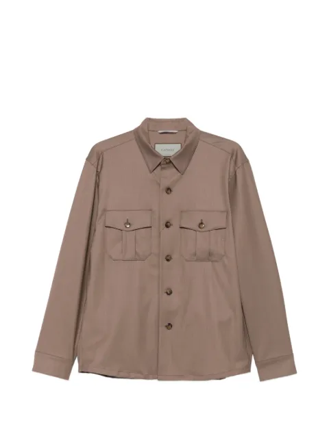 Canali button-up chest-pocket shirt jacket
