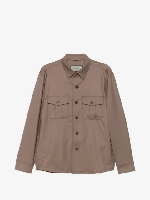 Canali button-up chest-pocket shirt jacket