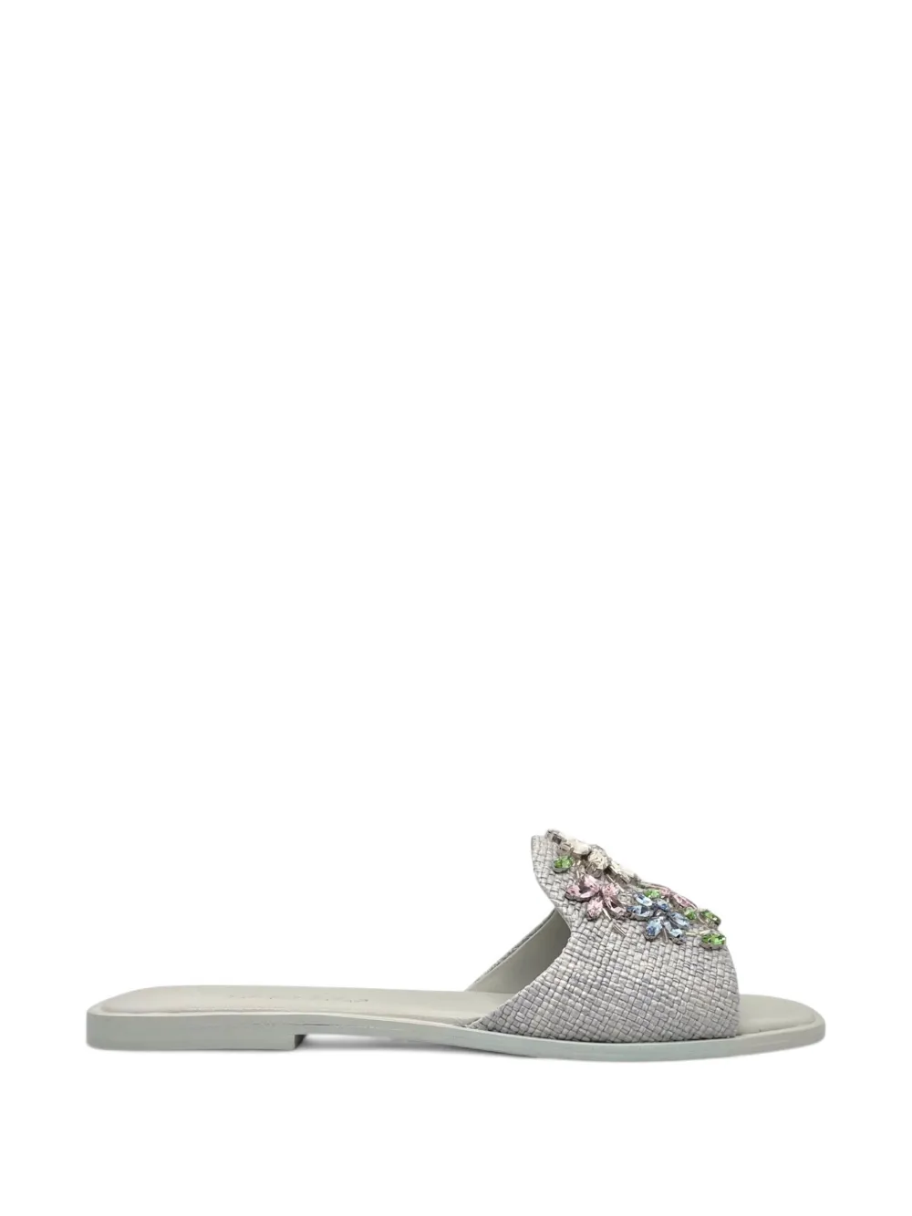Le Silla crystal-embellished woven sandals - Grigio