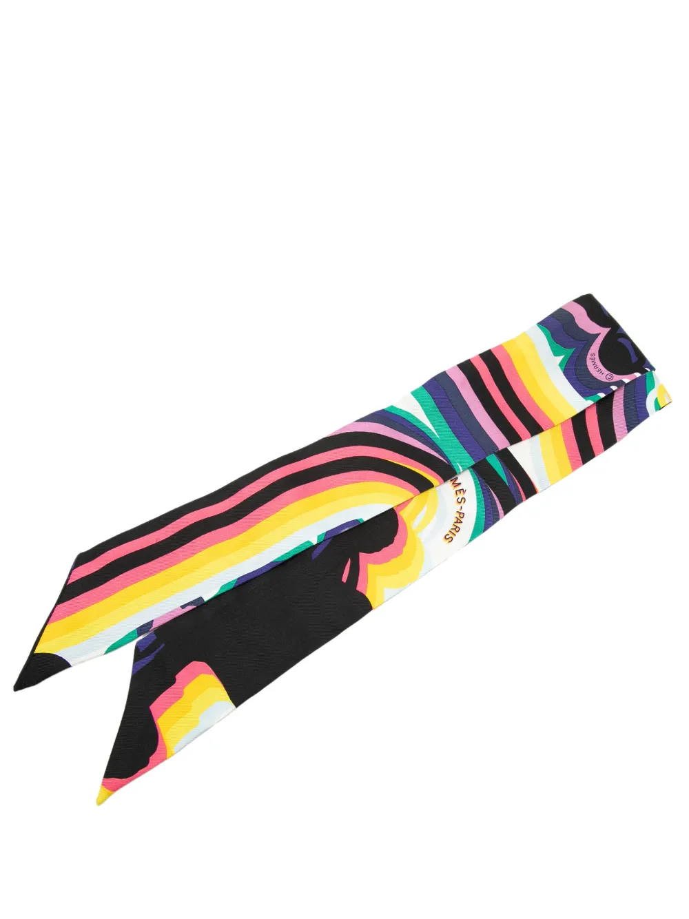 Hermès Pre-Owned 2000-2026 Brides De Gala Shadow Silk Twilly Scarf scarves - Nero