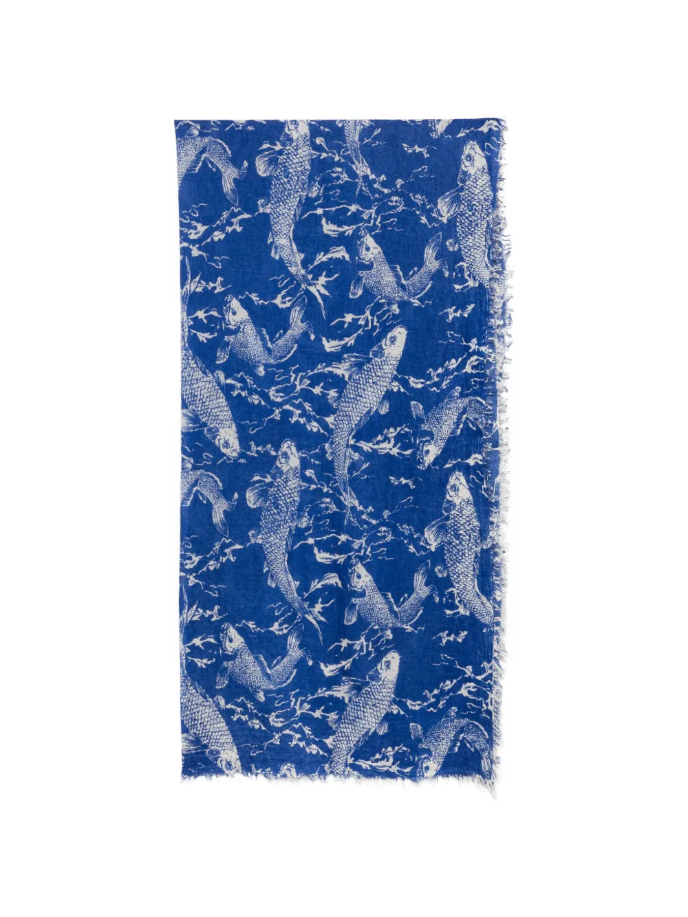 MOULETA fish-print scarf - Blu
