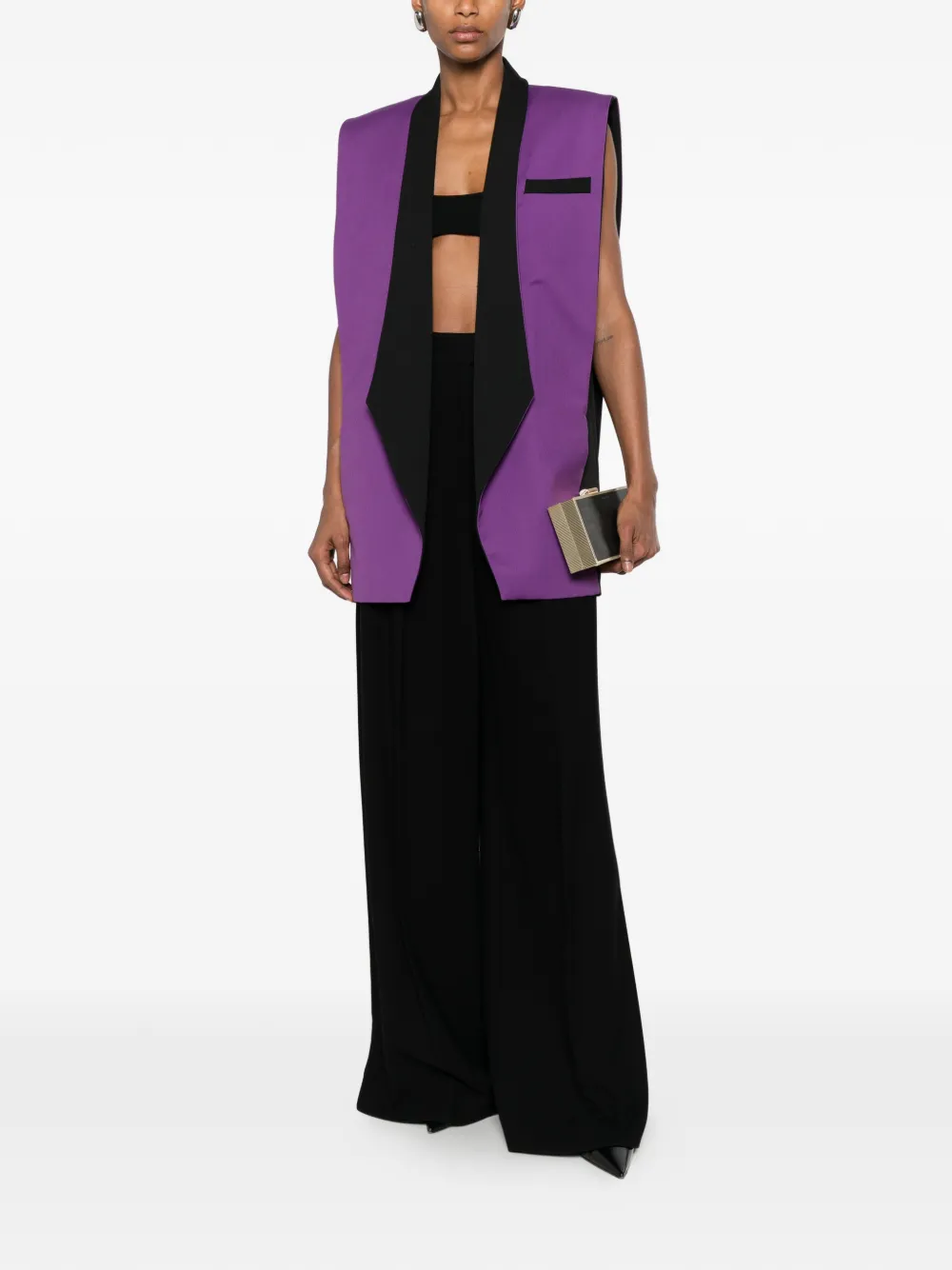 MITILIANE COUTURE Gilet met open voorkant Paars