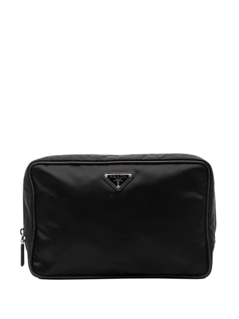 Prada Pre-Owned 2013-2026 Saffiano Trimmed Tessuto clutch bag