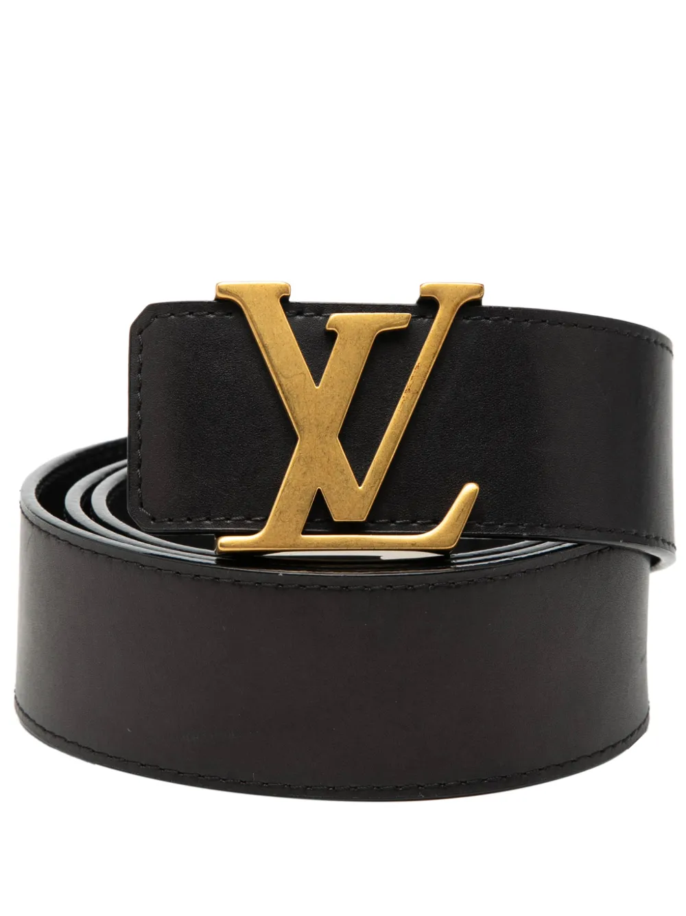 Louis Vuitton Pre-Owned 2016 Leather LV Initiales belt - Nero