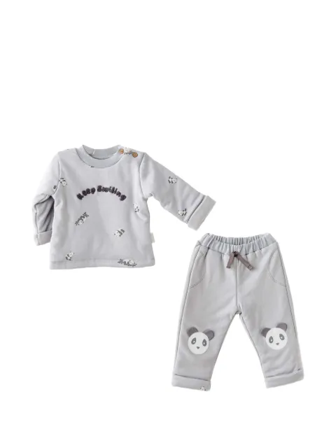 Andywawa Keep Smiling panda-print trouser set