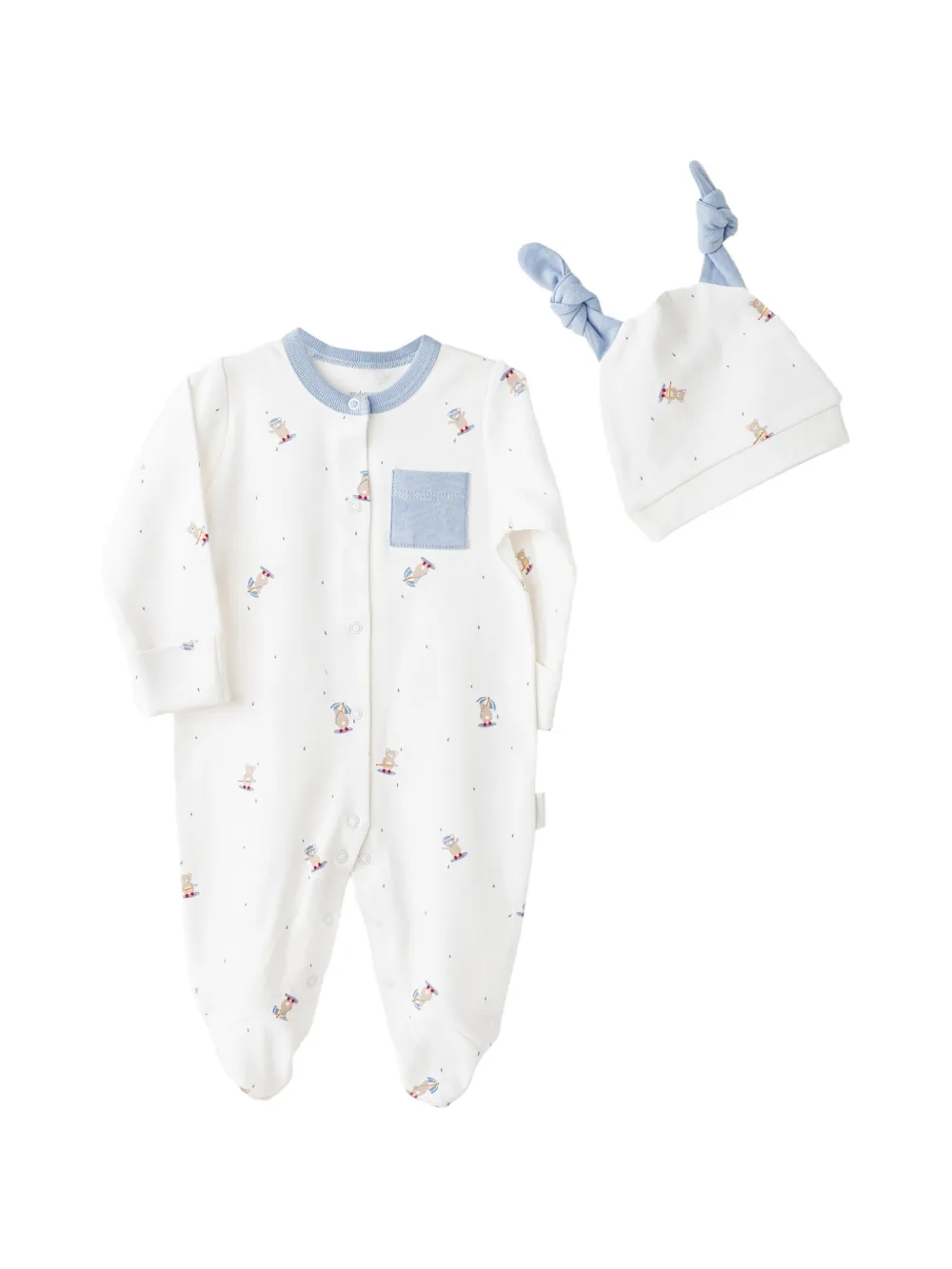 Andywawa graphic-print babygrow set - Weiß