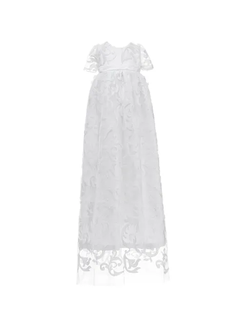 Tulleen lace-embroidered bonnet and christening dress set