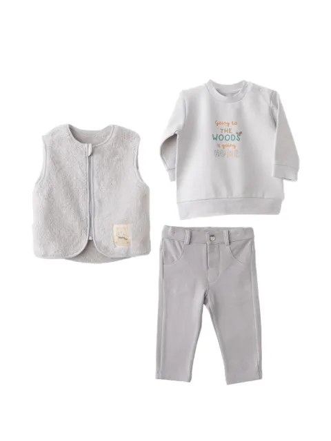 Andywawa fleece-texture trouser set  (set of three-piece)