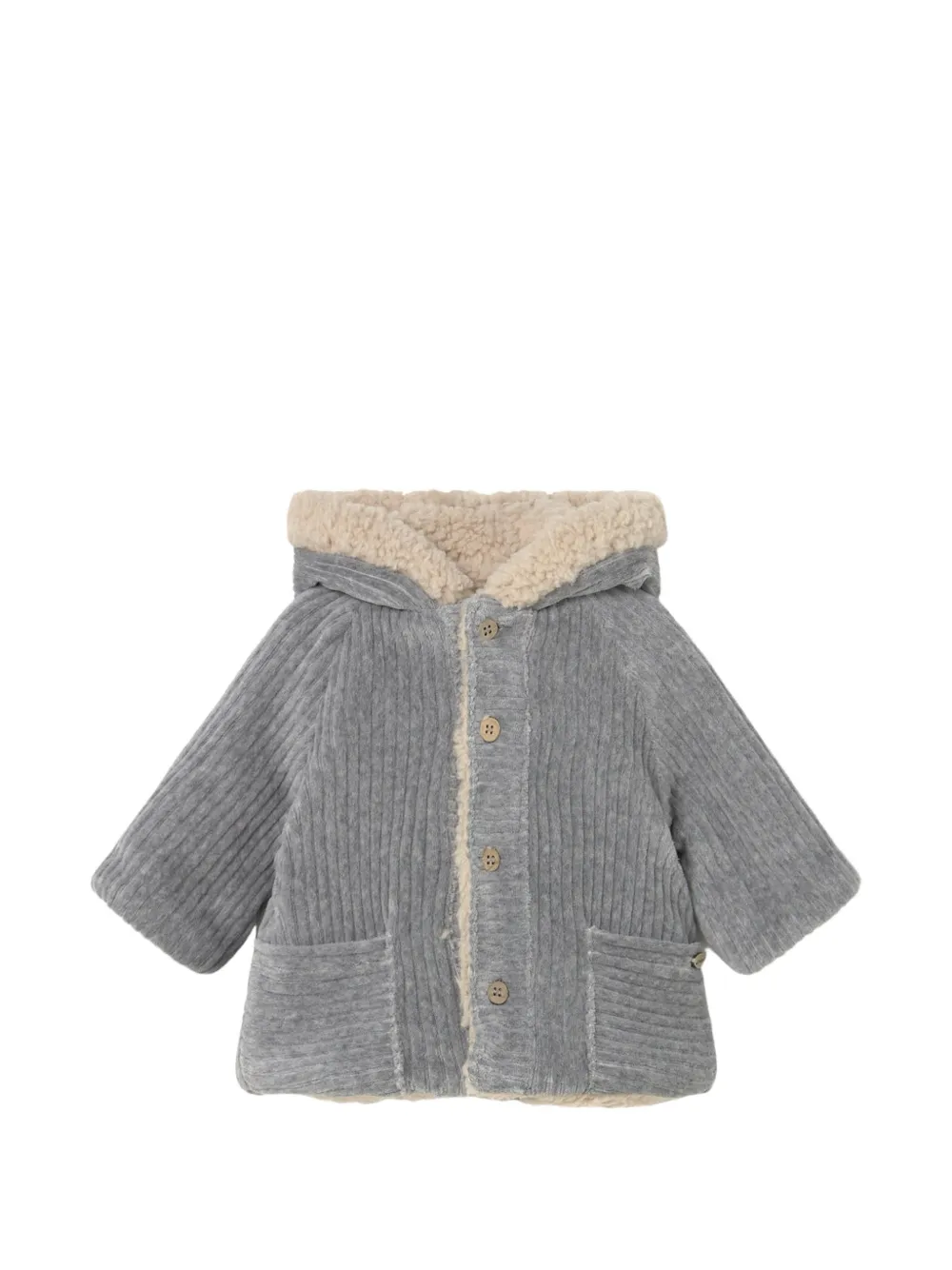 Mayoral reversible corduroy-fleece coat - Grigio
