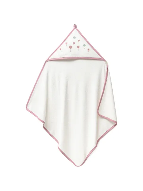 moi noi flower-embroidered hooded towel