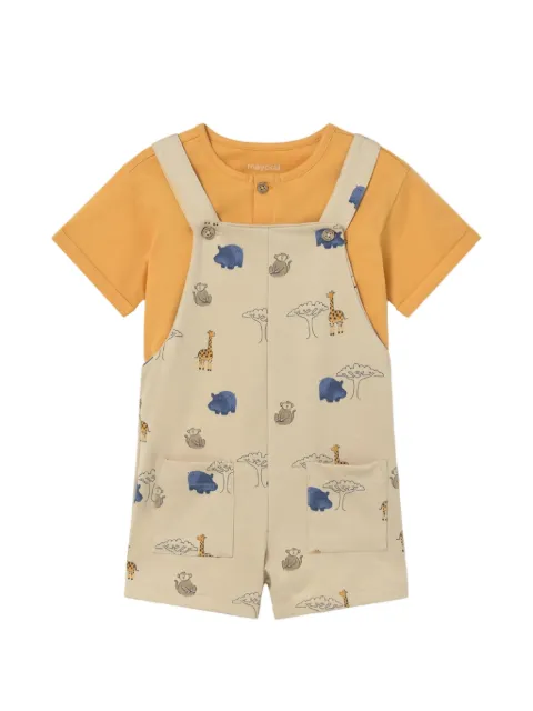 Mayoral graphic-print and T-shirt dungarees set