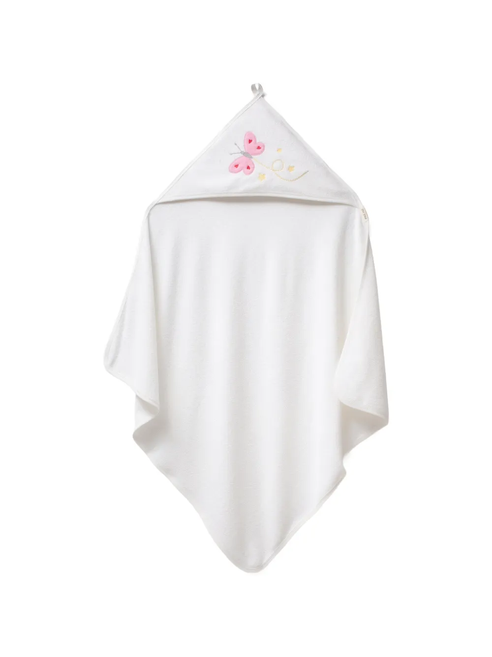 moi noi butterfly-embroidered hooded bath towel - Weiß
