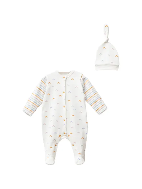 moi noi zigzag-print babygrow set