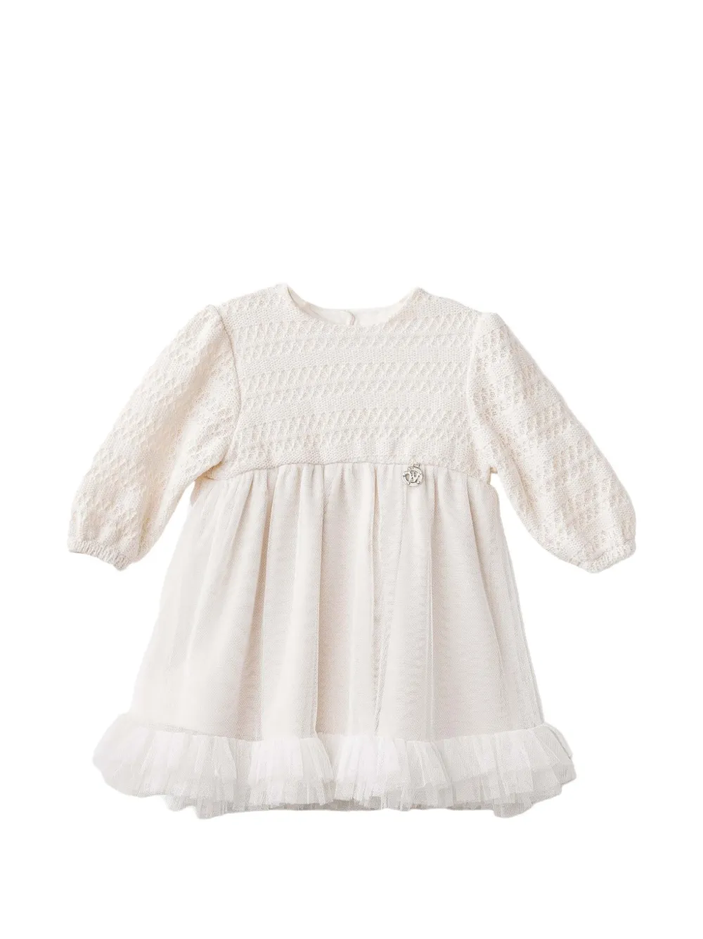 Andywawa pointelle-knit ruffled dress - Neutrals