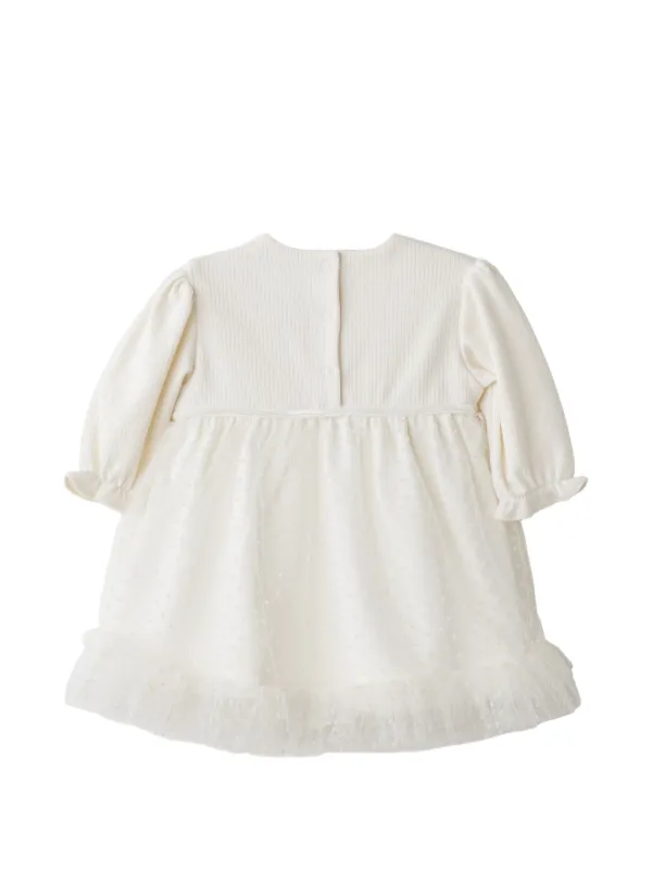 ruffled pointelle knit dress Andy Wawa Whispers in Ivory at Nordstrom, Size 18-24M Merino wool