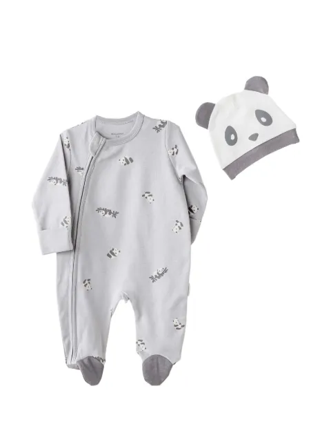 Andywawa panda-print babygrow (hat set)
