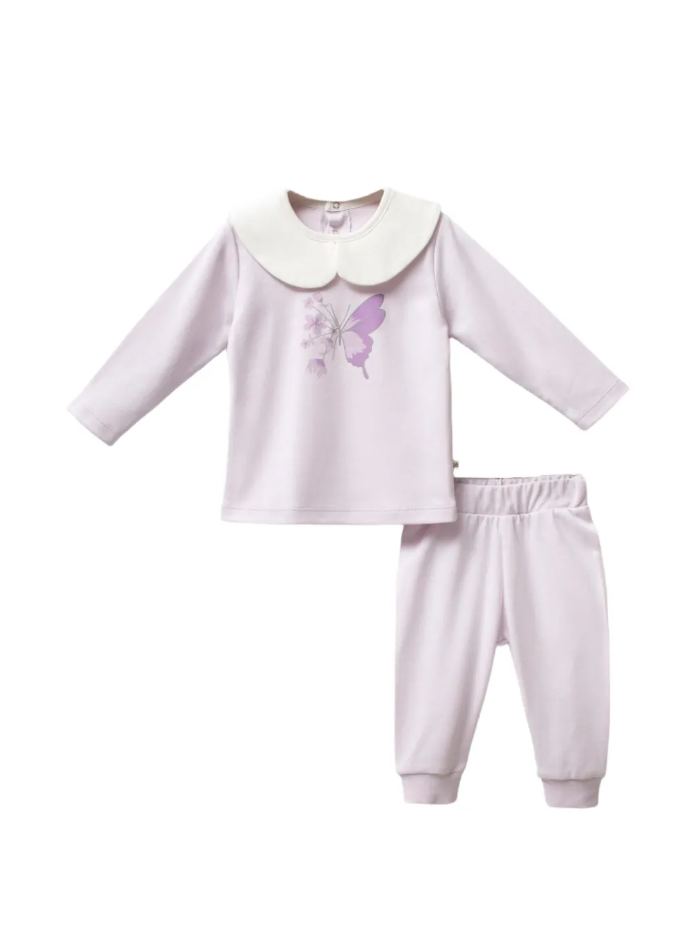 moi noi butterfly-print Peter Pan-collar tracksuit - Viola