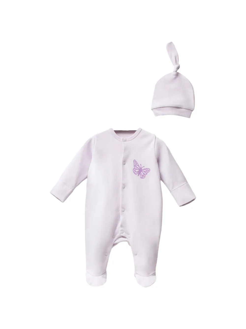 moi noi Lilac Purple Butterfly babygrow set (set of two) - Violett