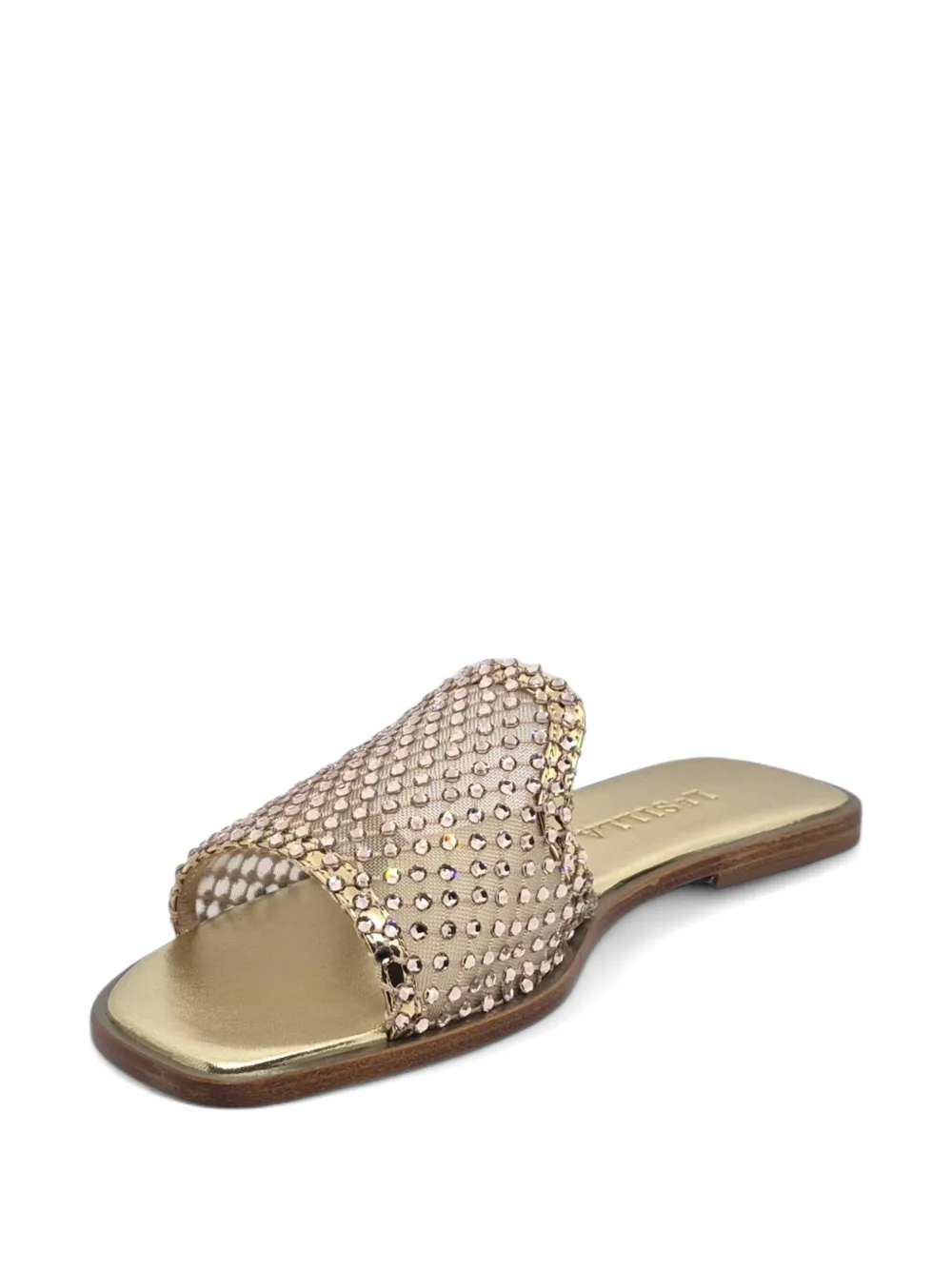 Le Silla Gilda mesh sandalen verfraaid met kristallen Goud