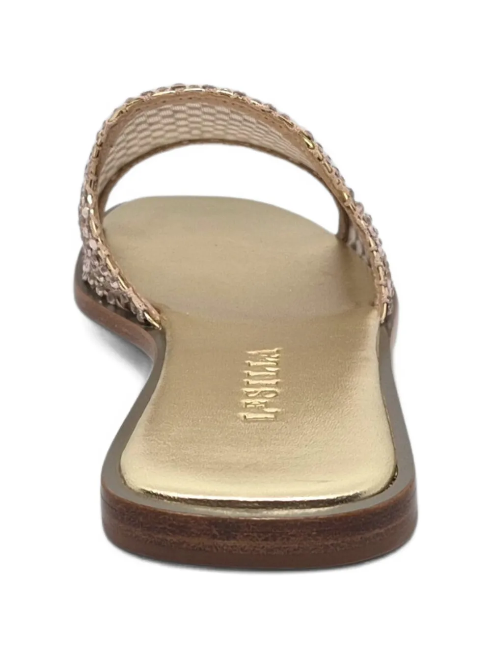 Le Silla Gilda mesh sandalen verfraaid met kristallen Goud