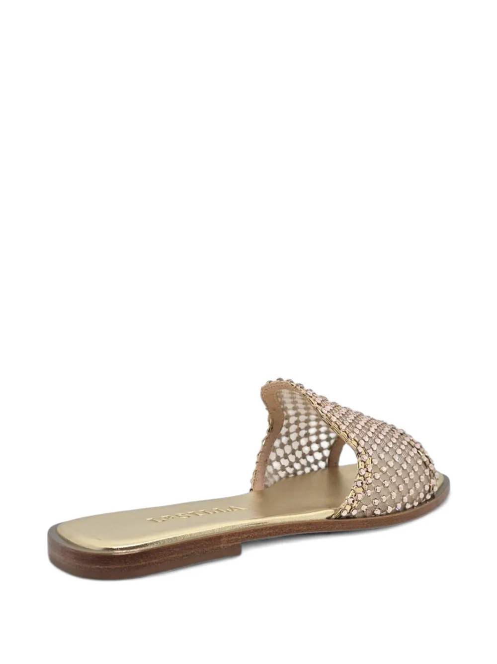 Le Silla Gilda mesh sandalen verfraaid met kristallen Goud