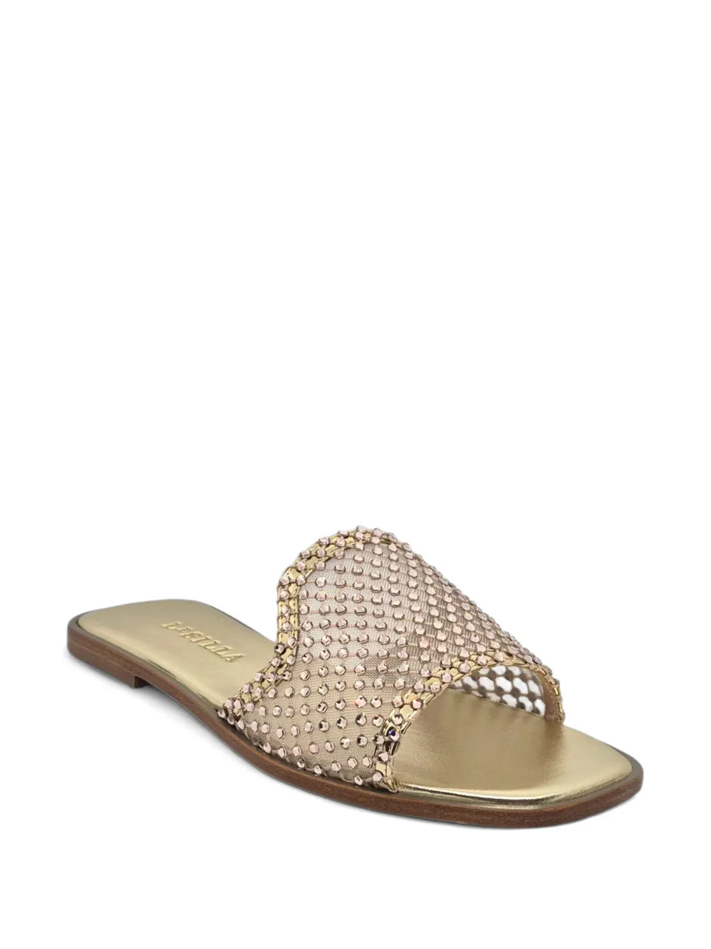 Le Silla Gilda mesh sandalen verfraaid met kristallen Goud