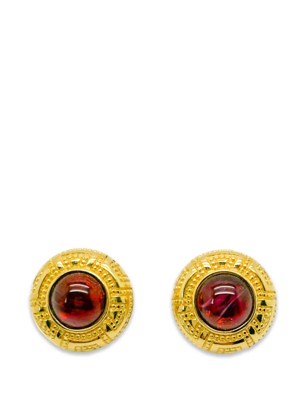 Christian Dior Pre-Owned Orecchini con cabochon anni '80 - Oro