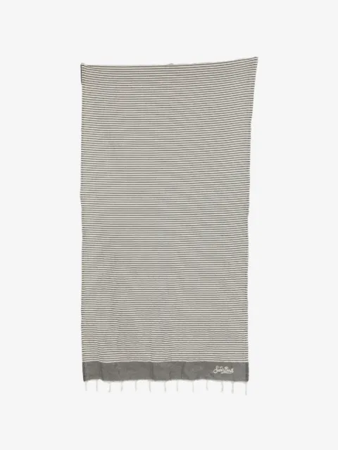 MC2 Saint Barth Foutas striped fringed beach towel