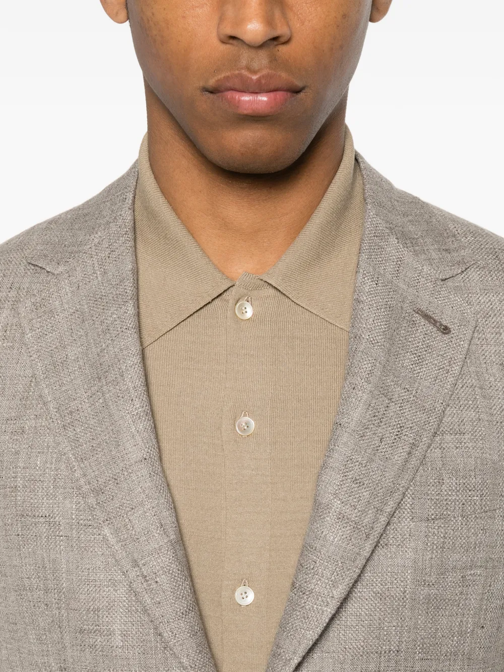 Canali Blazer met enkele rij knopen Beige