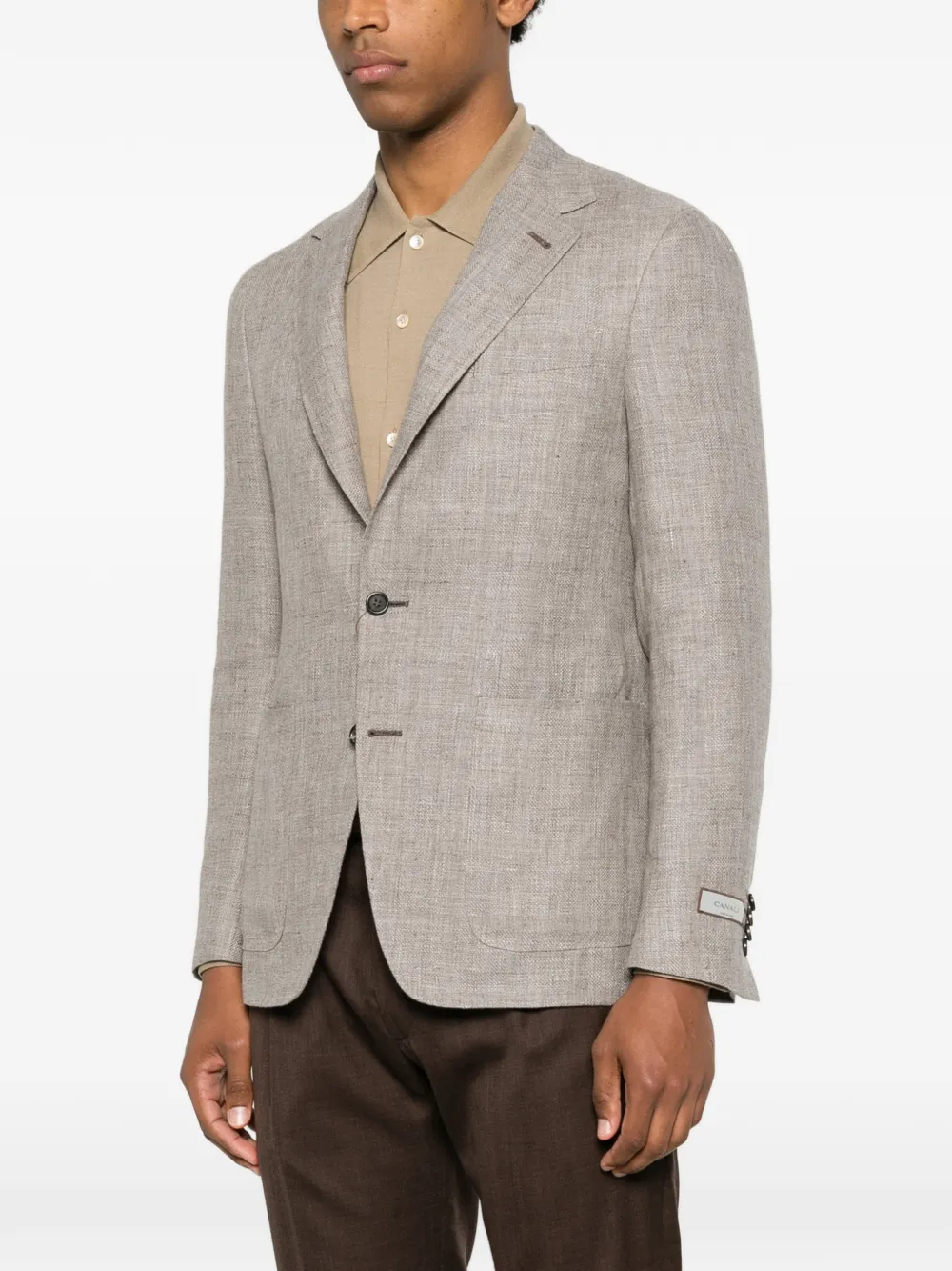 Canali Blazer met enkele rij knopen Beige