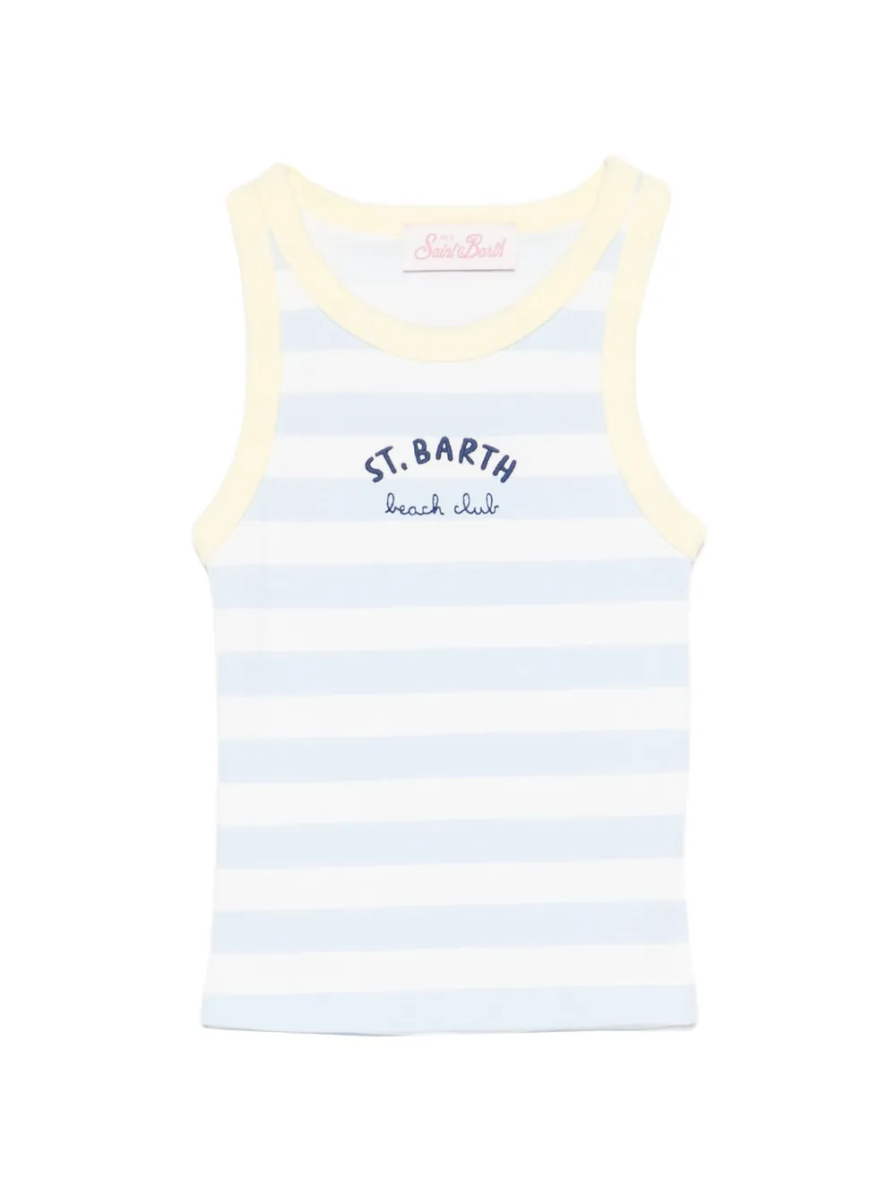 MC2 Saint Barth Kids striped logo-print vest top - Blu