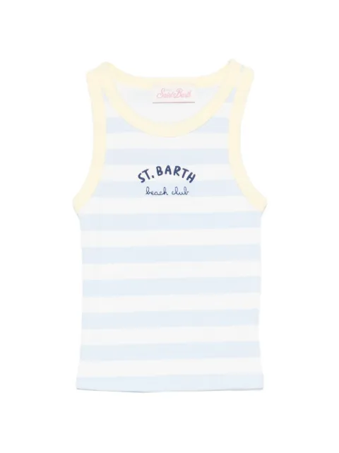 MC2 Saint Barth Kids 条纹logo印花马甲上衣