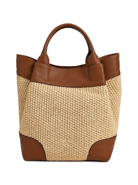 Poche Paris woven leather-trim tote bag