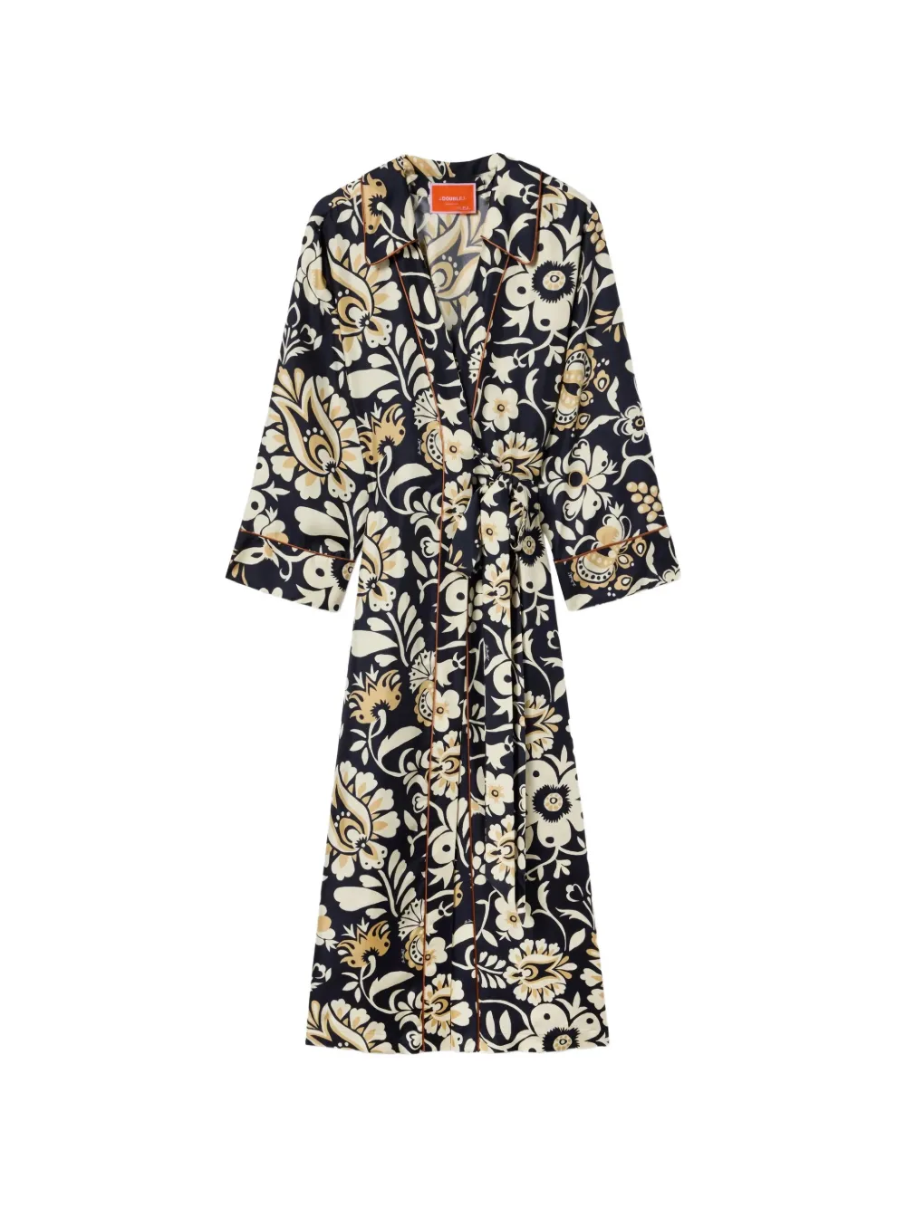 La DoubleJ floral-print wrap-style midi dress - Blu