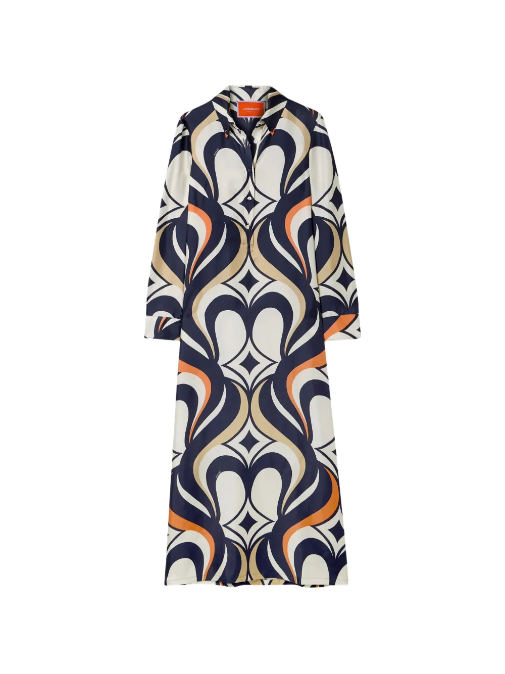 La DoubleJ abstract-print silk maxi dress - Blu