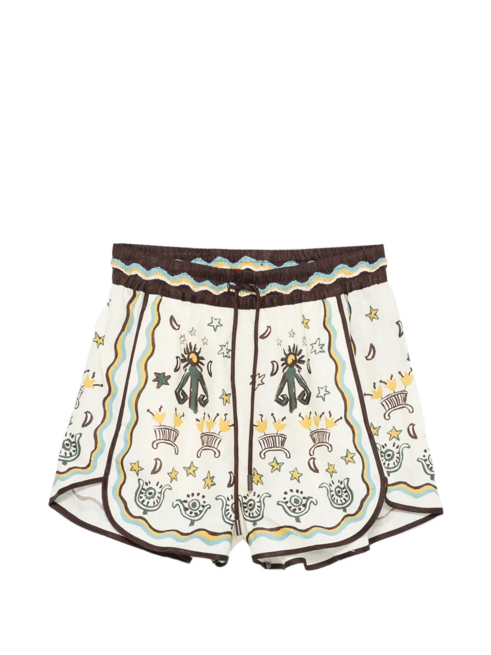 graphic-print drawstring-fastening shorts