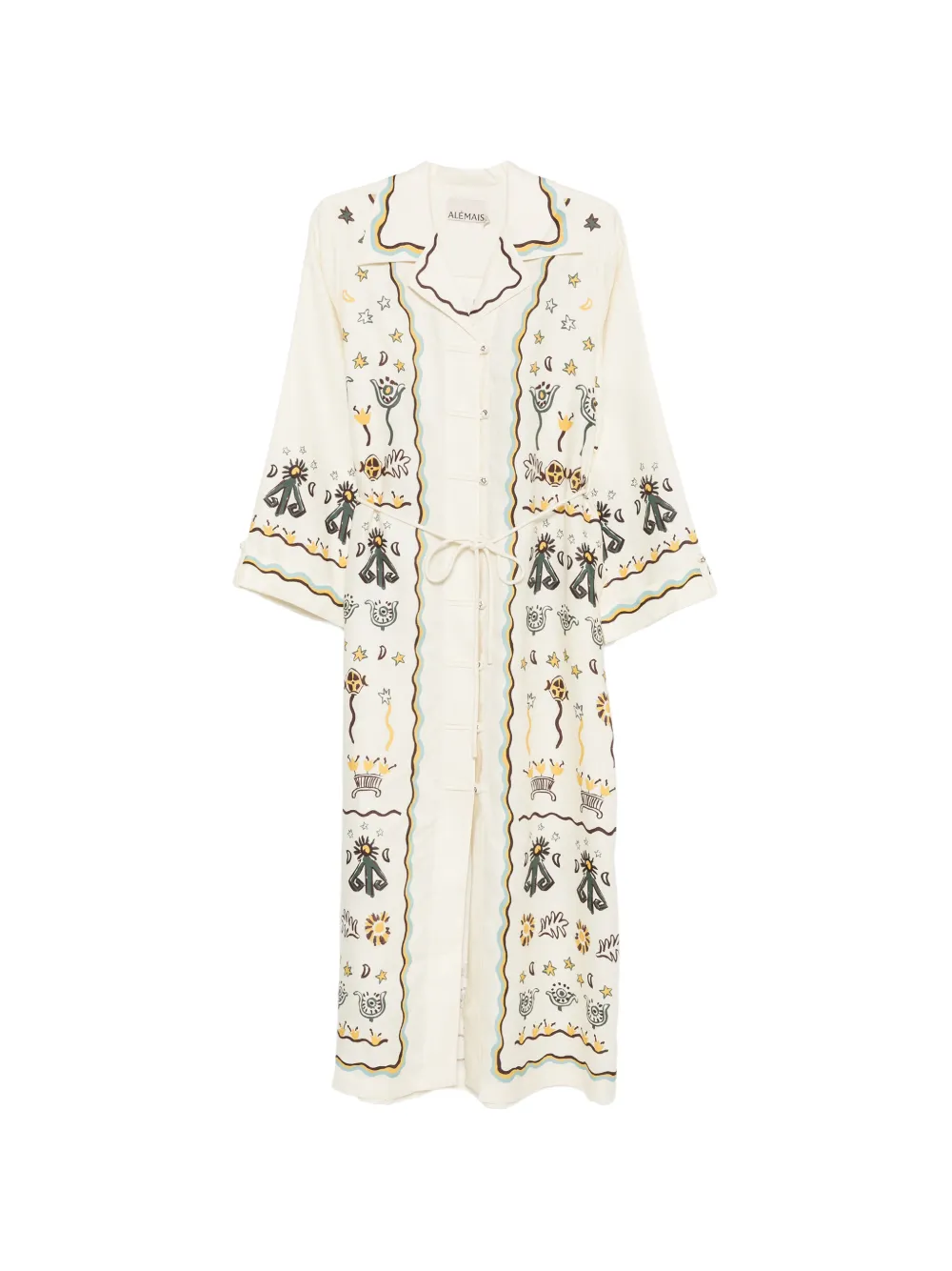 ALEMAIS Sun Dancer tie-waist shirt dress - Toni neutri