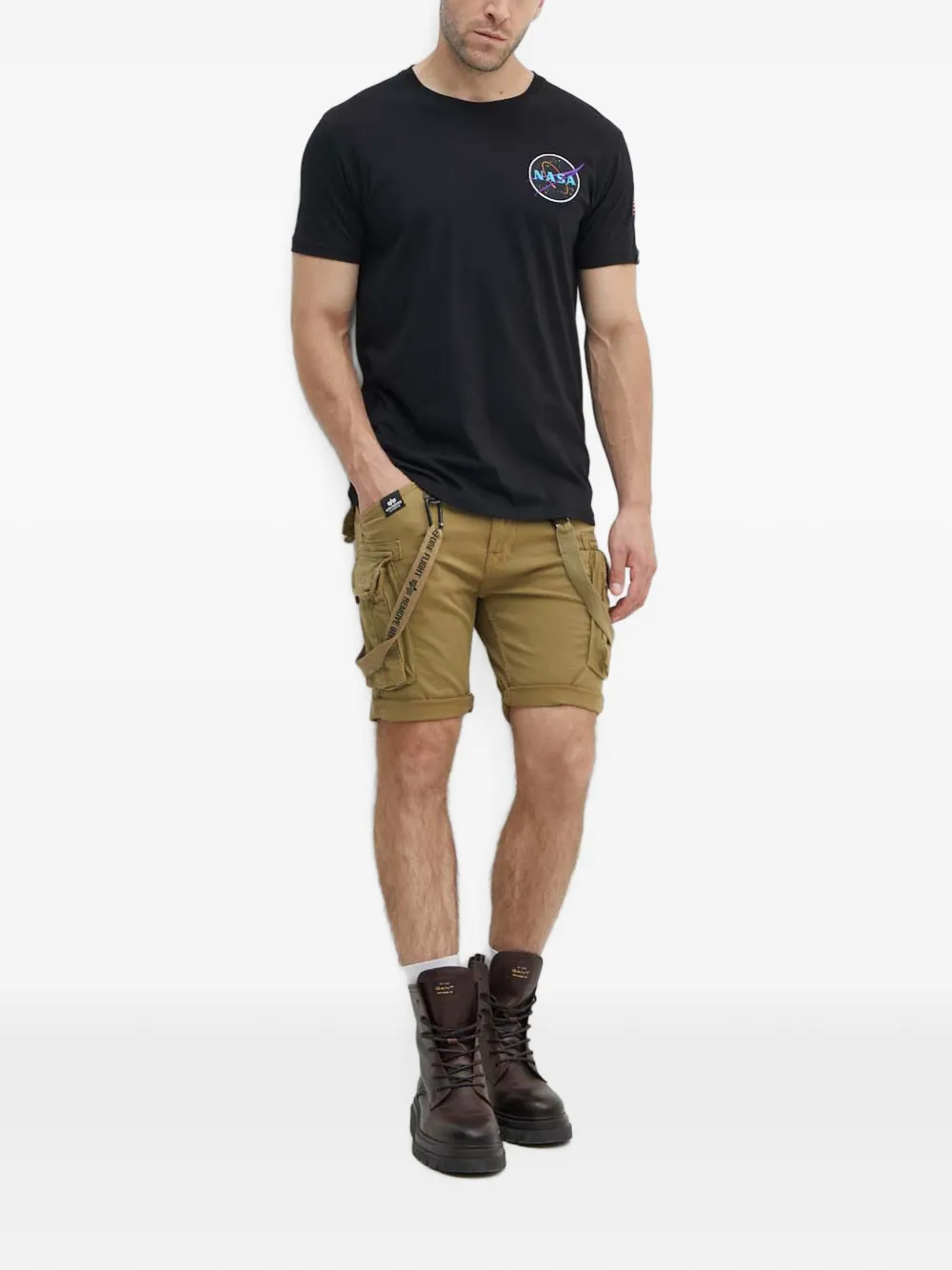 Alpha Industries Utility logo-patch cargo shorts - Green
