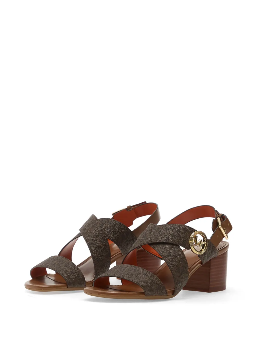 Michael Kors logo-plaque crossover-strap sandals Bruin