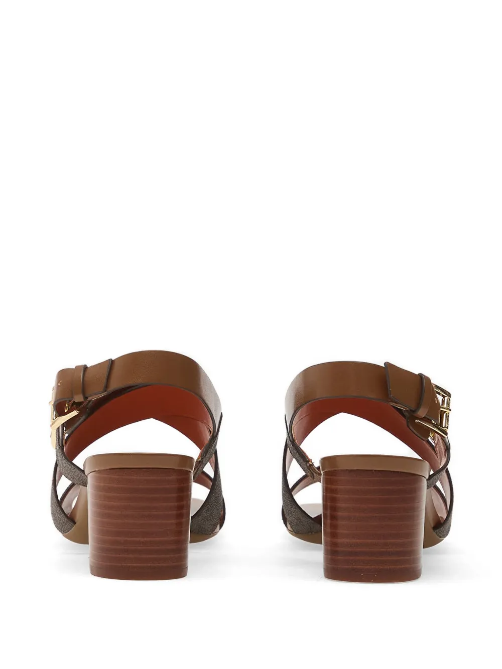 Michael Kors logo-plaque crossover-strap sandals Bruin
