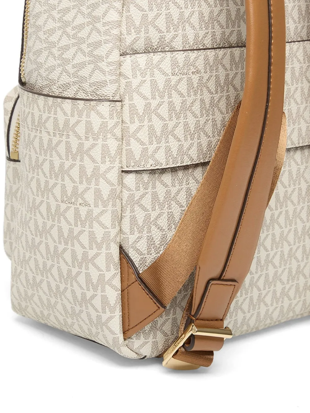 Michael Kors Brown MK Monogram Canvas Backpack with Gold Hardware Michael Kors Brown Studded Monogram Backpack | eBay main image 3